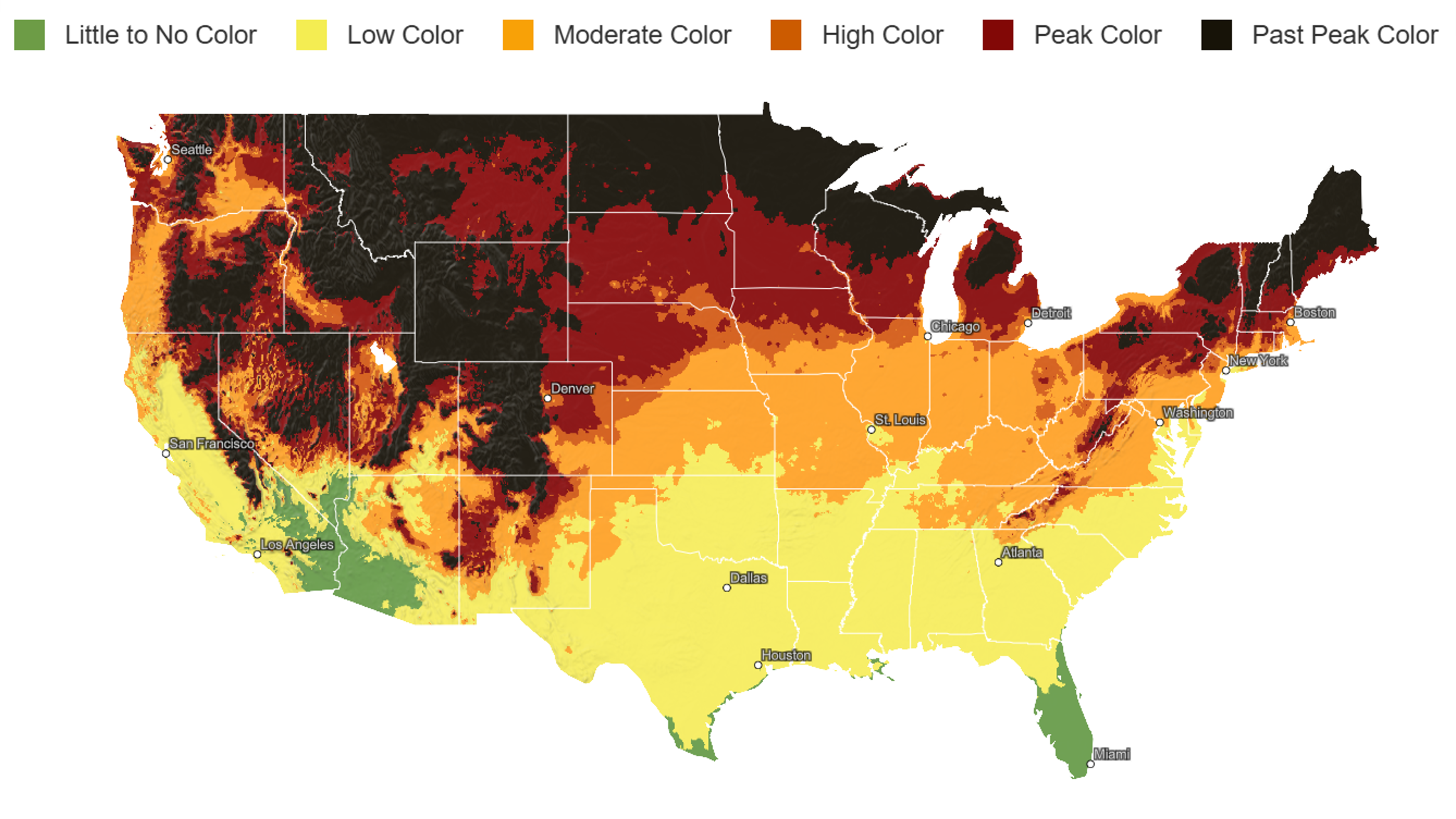 Sample fall foliage map