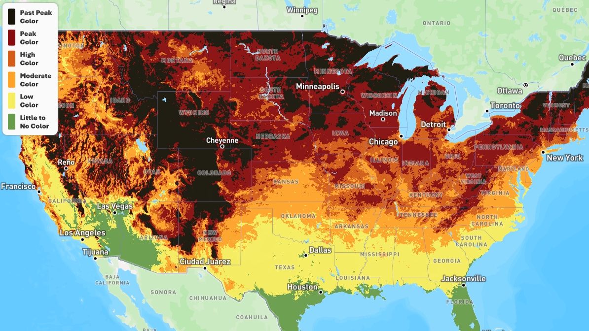 Sample fall foliage map